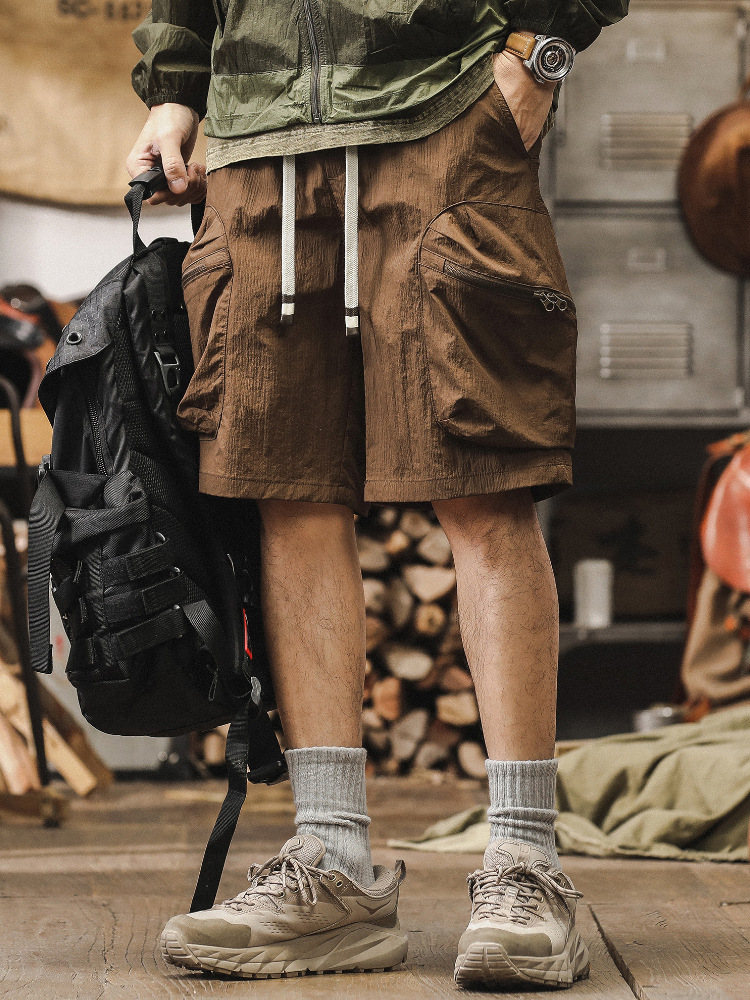 杰雷諾美式潮牌戶外速乾工裝短褲男夏季薄款寬鬆大口袋運動五分褲