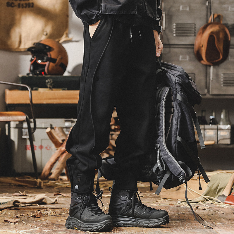 杰雷諾休閒褲男寬鬆潮牌運動束腳褲子男春季2024新款高級感衛褲男