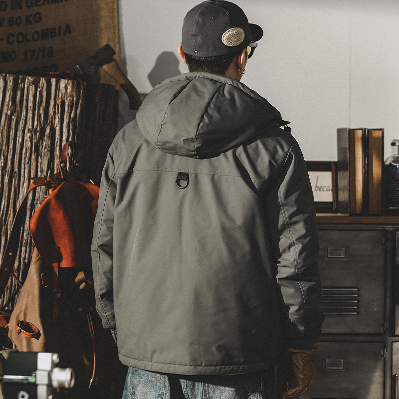 美式復古工裝連帽羽絨服男冬季潮牌90白鴨絨寬鬆大碼休閒保暖外套