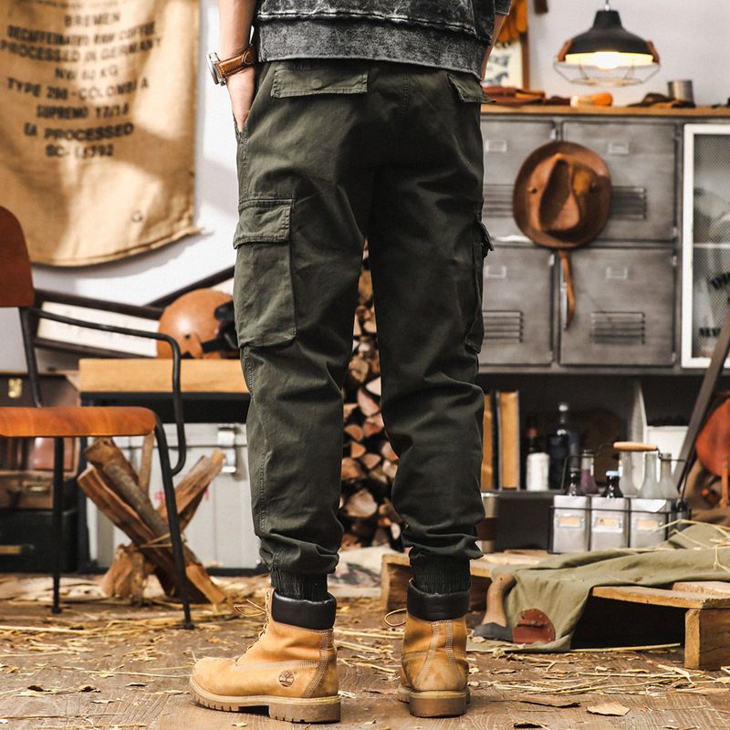 美式復古工裝褲子男秋季2024新款男士休閒褲寬鬆直筒潮牌束腳男褲