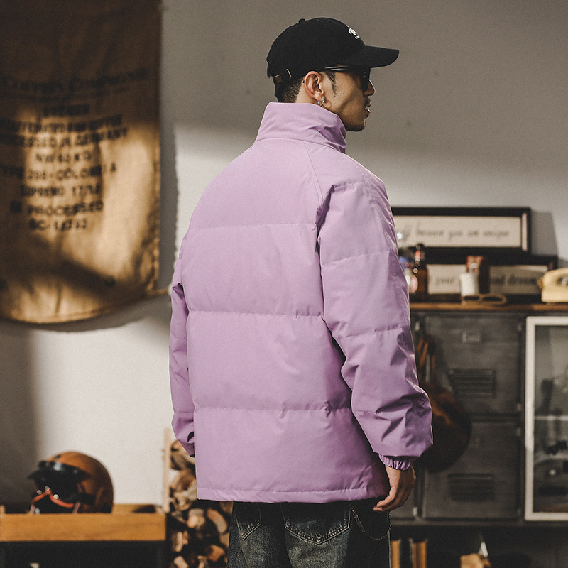 多巴胺輕薄羽絨服男冬季美式潮流高級感簡約保暖加厚服外套