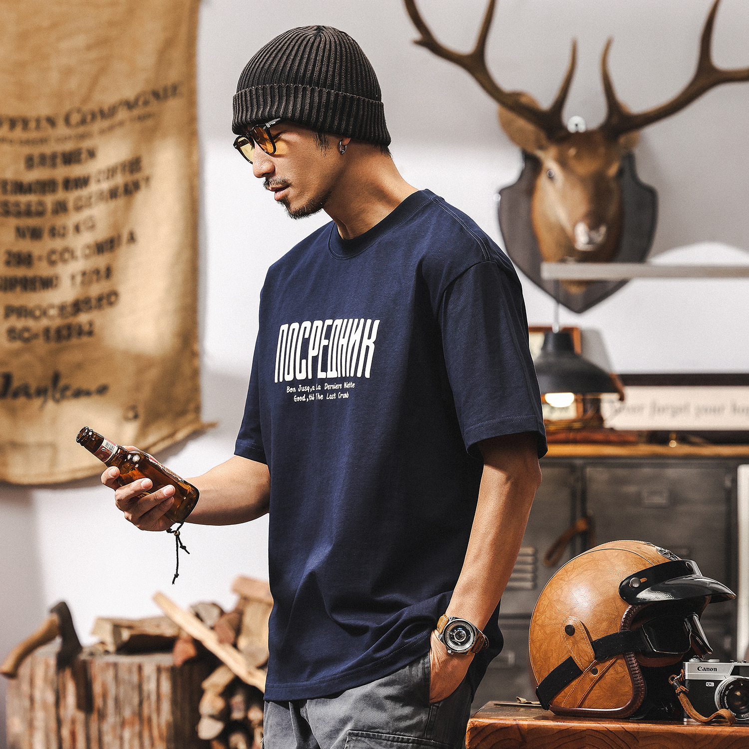 美式短袖T恤男夏季2025新款重磅潮牌字母印花寬鬆半袖上衣男