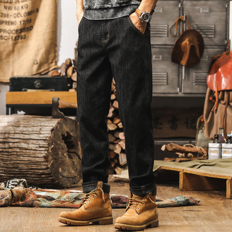 杰雷諾活性染環保固色牛仔褲男秋季2024新款彈力直筒男士休閒褲子