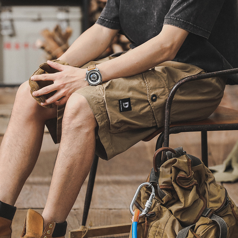 美式重磅工裝短褲男夏季潮流男裝休閒褲子男薄款復古五分褲男