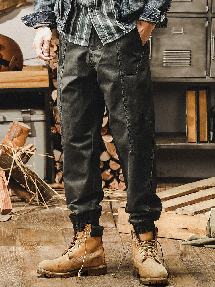 杰雷諾美式工裝褲子男直筒寬鬆潮牌2024年春秋新款水洗做舊休閒褲