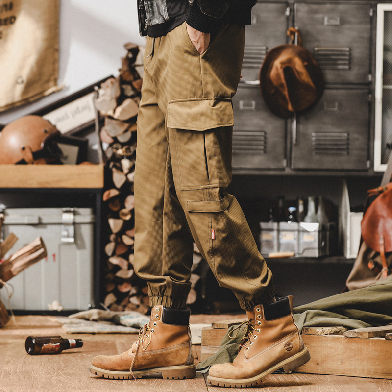 美式復古工裝褲子男2024秋季新款寬鬆直筒休閒褲潮牌男士束腳長褲