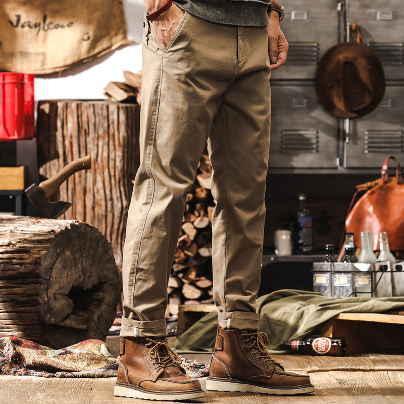 美式復古簡約工裝褲男春季2025新款潮牌寬鬆直筒輕熟通勤休閒褲男