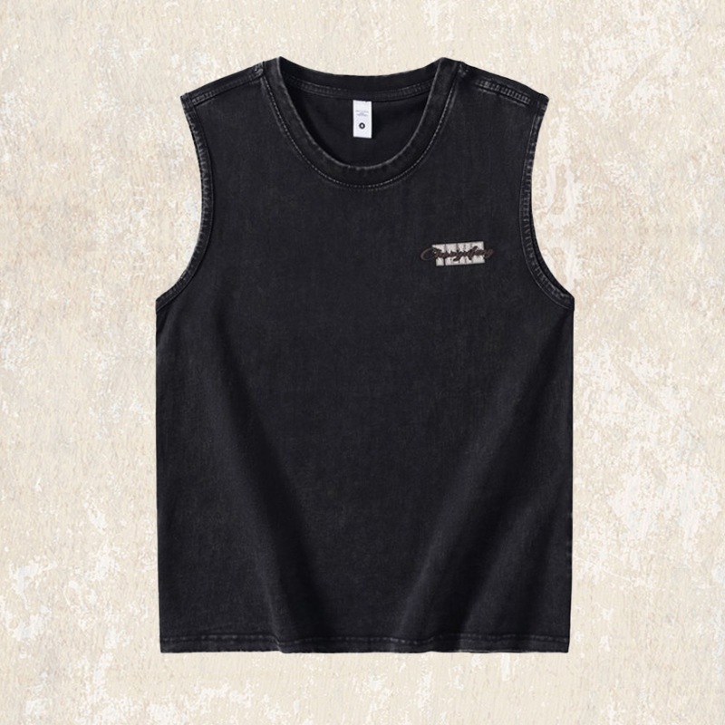美式復古260g重磅T恤男夏季2025新款無袖坎肩寬鬆運動健身背心男T