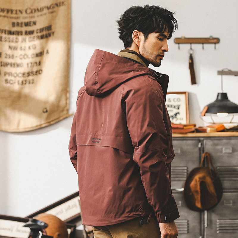 美式復古工裝外套男秋冬2024新款城市戶外通勤衝鋒衣男寬鬆夾克男