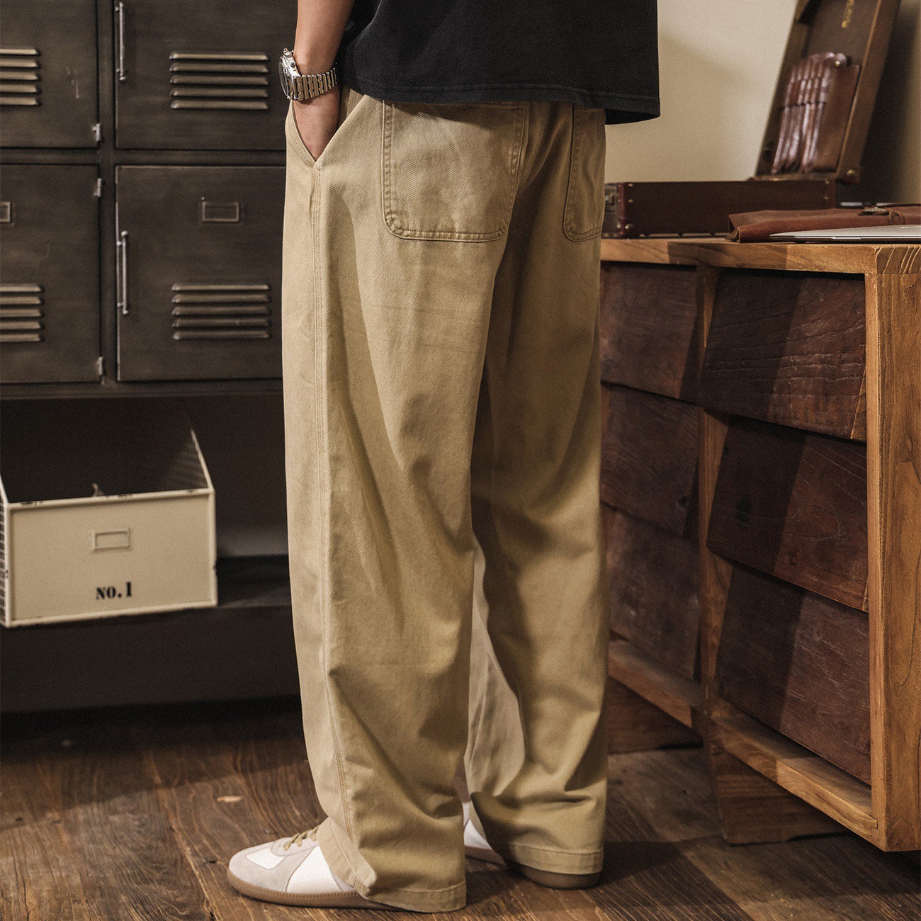 萊賽爾直筒男士休閒褲春季薄款工裝褲子男2026新款潮牌寬鬆長褲男