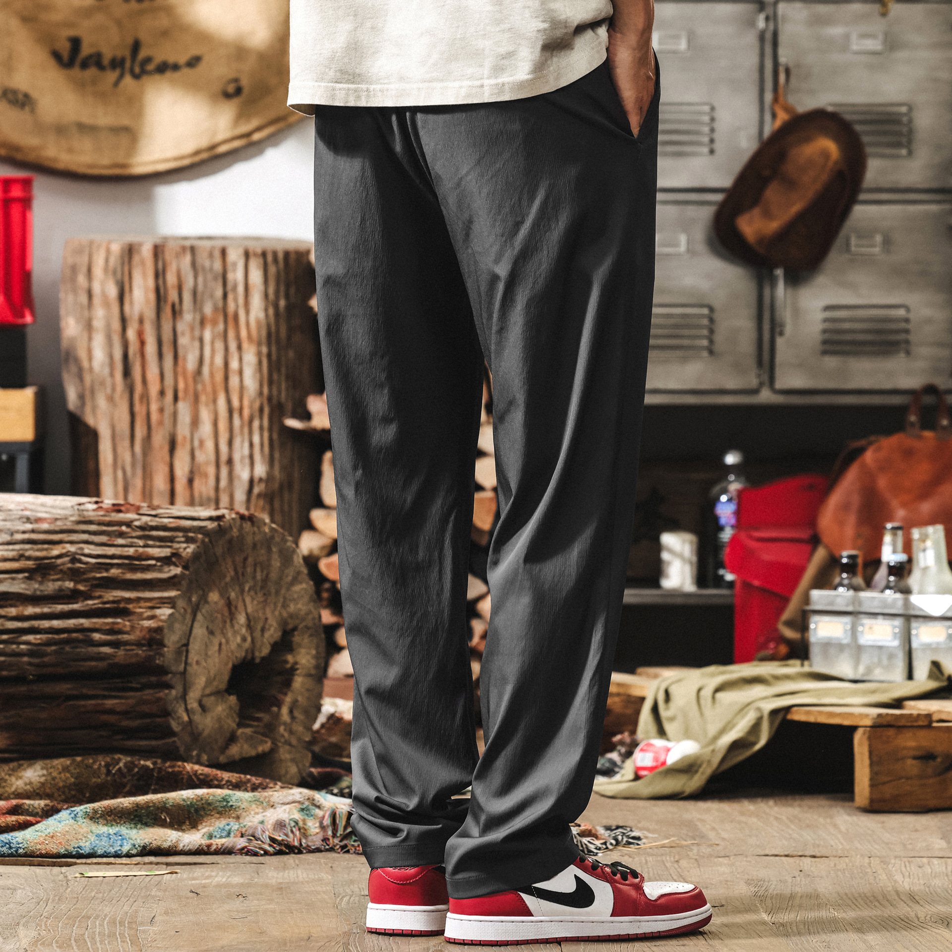 高級感銅氨絲冰絲涼感薄款褲子男士夏季2025新款輕商務直筒休閒褲