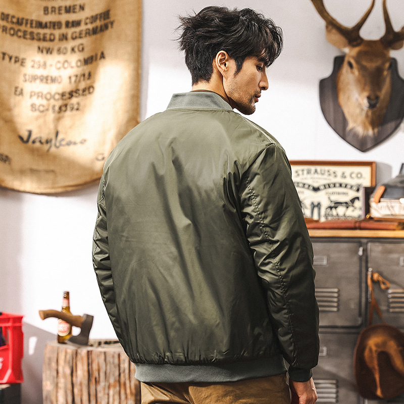 美式復古MA1飛行員夾克2024新款冬季加厚工裝棉服男士秋冬款外套