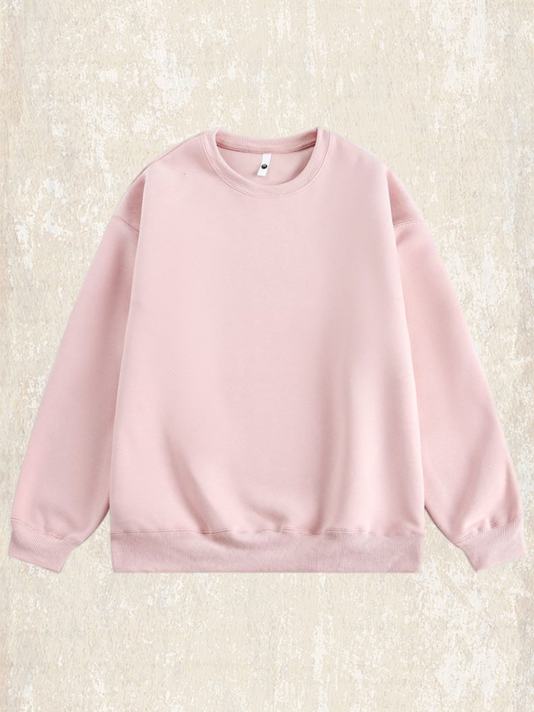 美式重磅圓領衛衣男款秋季潮牌寬鬆酒紅色上衣簡約百搭休閒衣服男