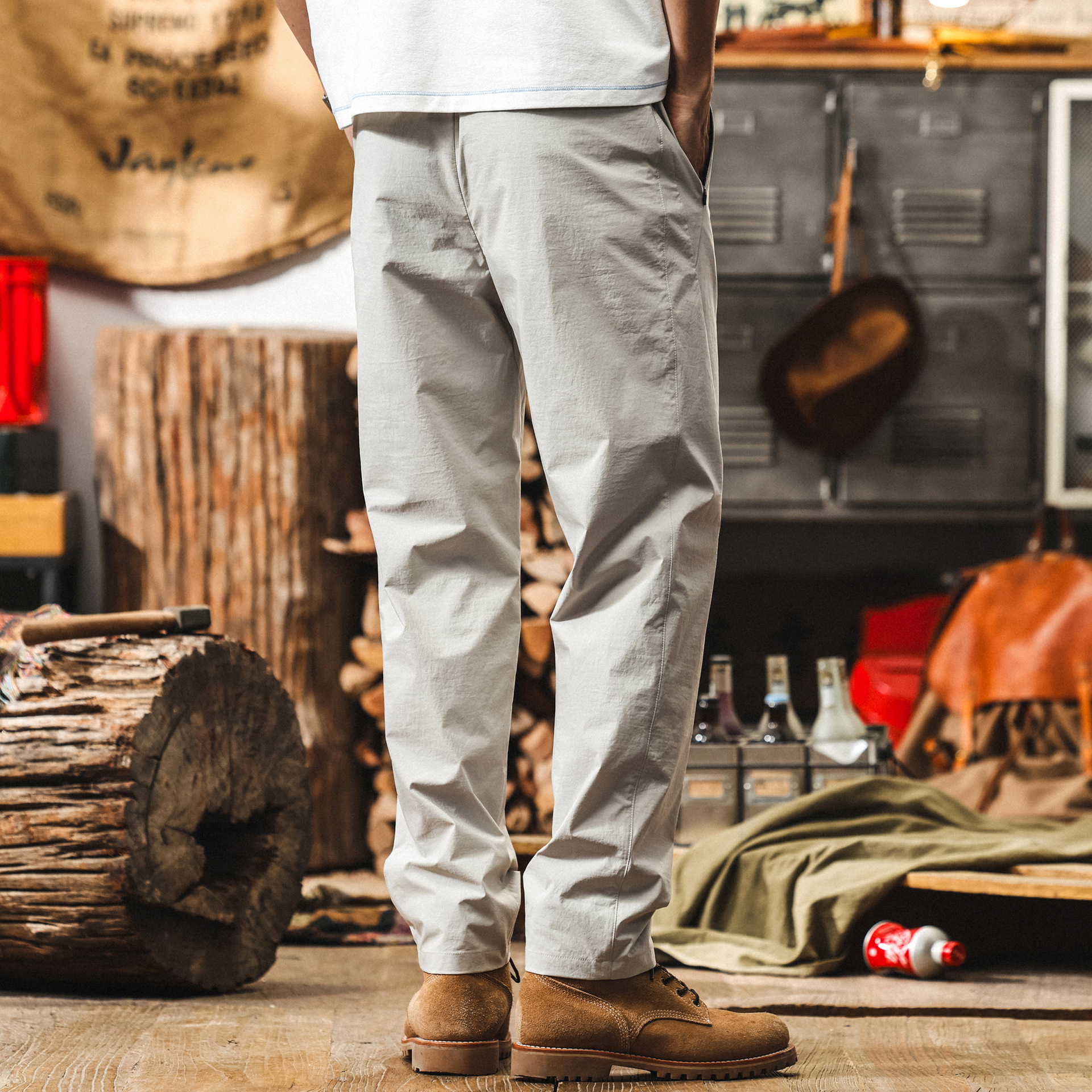 夏季涼感薄款冰絲褲子男士2025新款戶外通勤速幹寬鬆直筒休閒長褲