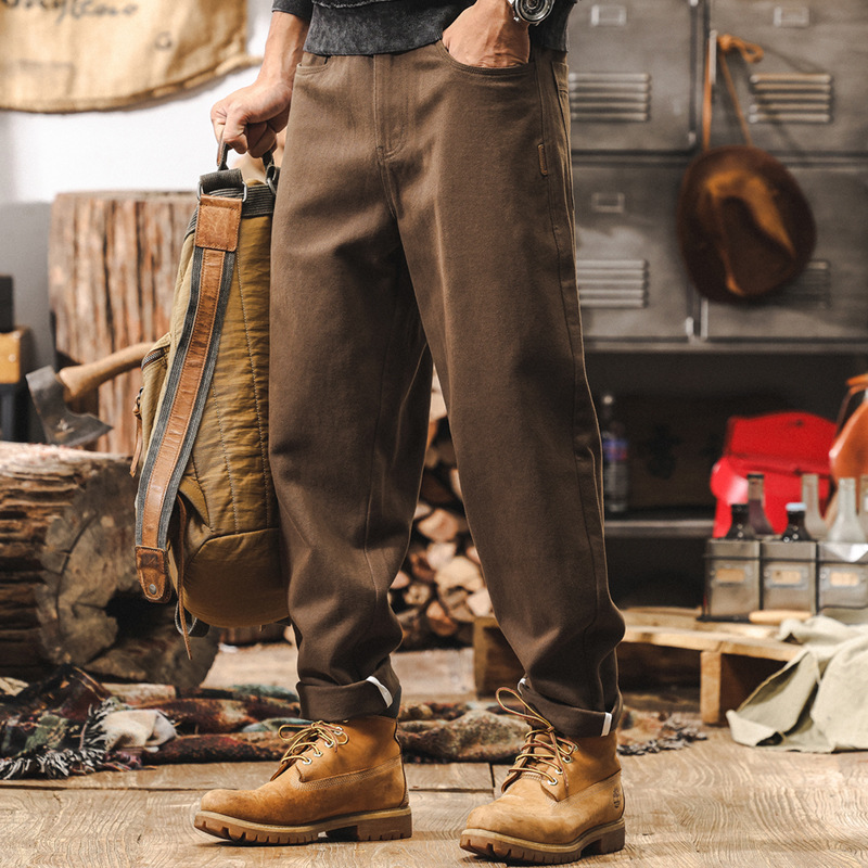 美式復古工裝褲子男秋季2024新款潮牌寬鬆直筒男褲子休閒長褲