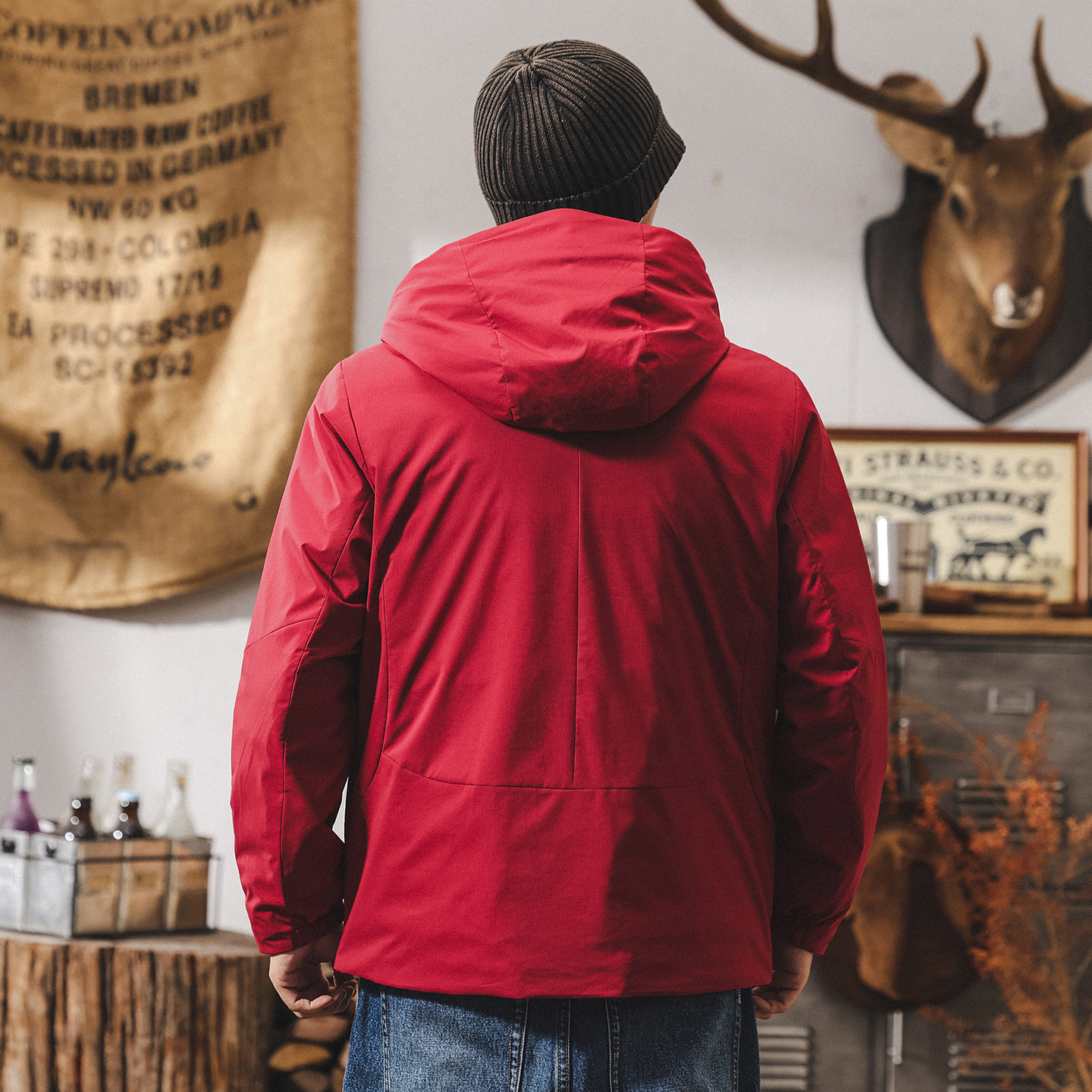 【90鵝絨】美式復古輕薄羽絨服男冬季新款戶外通勤防水連帽外套男