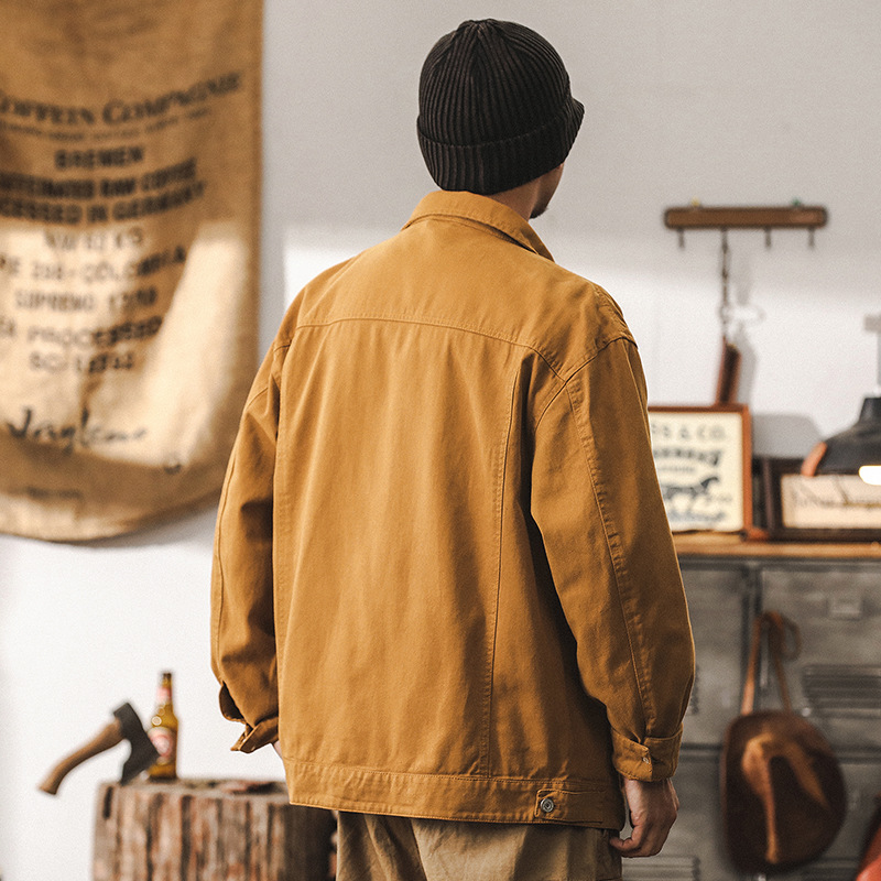 美式重磅復古牛仔外套男秋季潮牌2024新款休閒帥氣硬漢工裝夾克男
