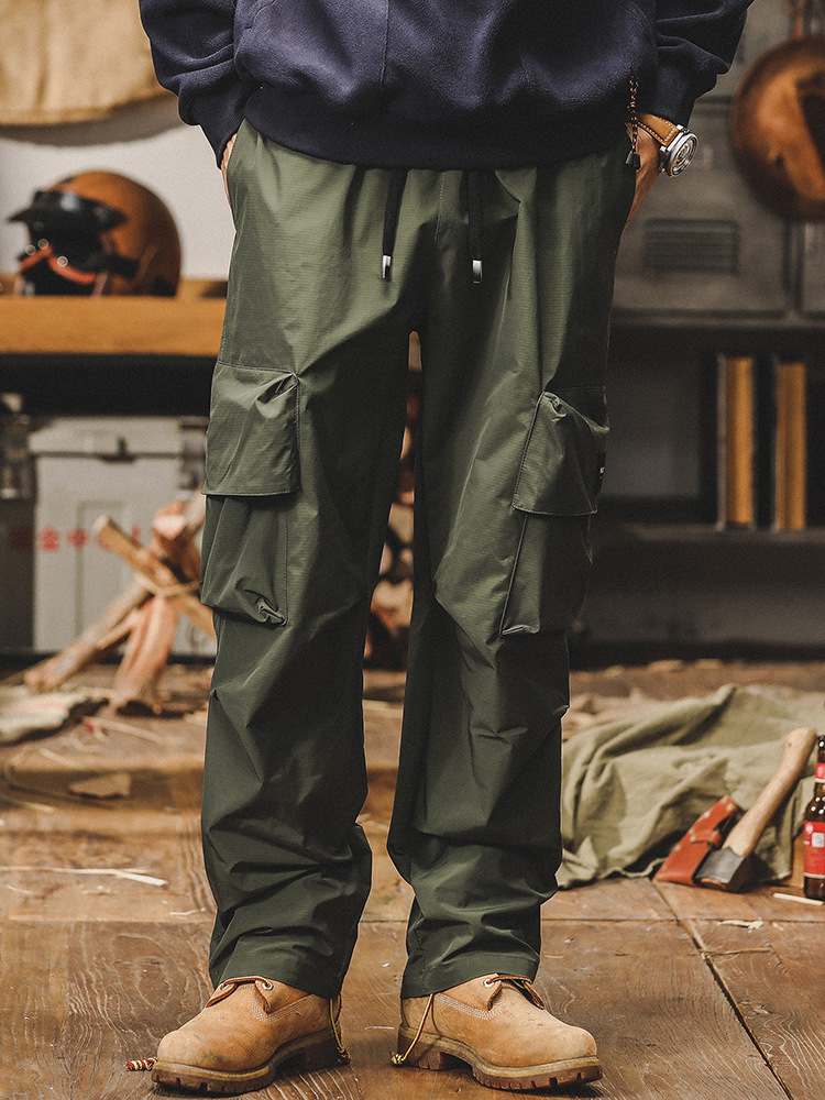 美式工裝褲子男春季2024新款戰術機能褲子男潮流寬鬆直筒休閒褲男