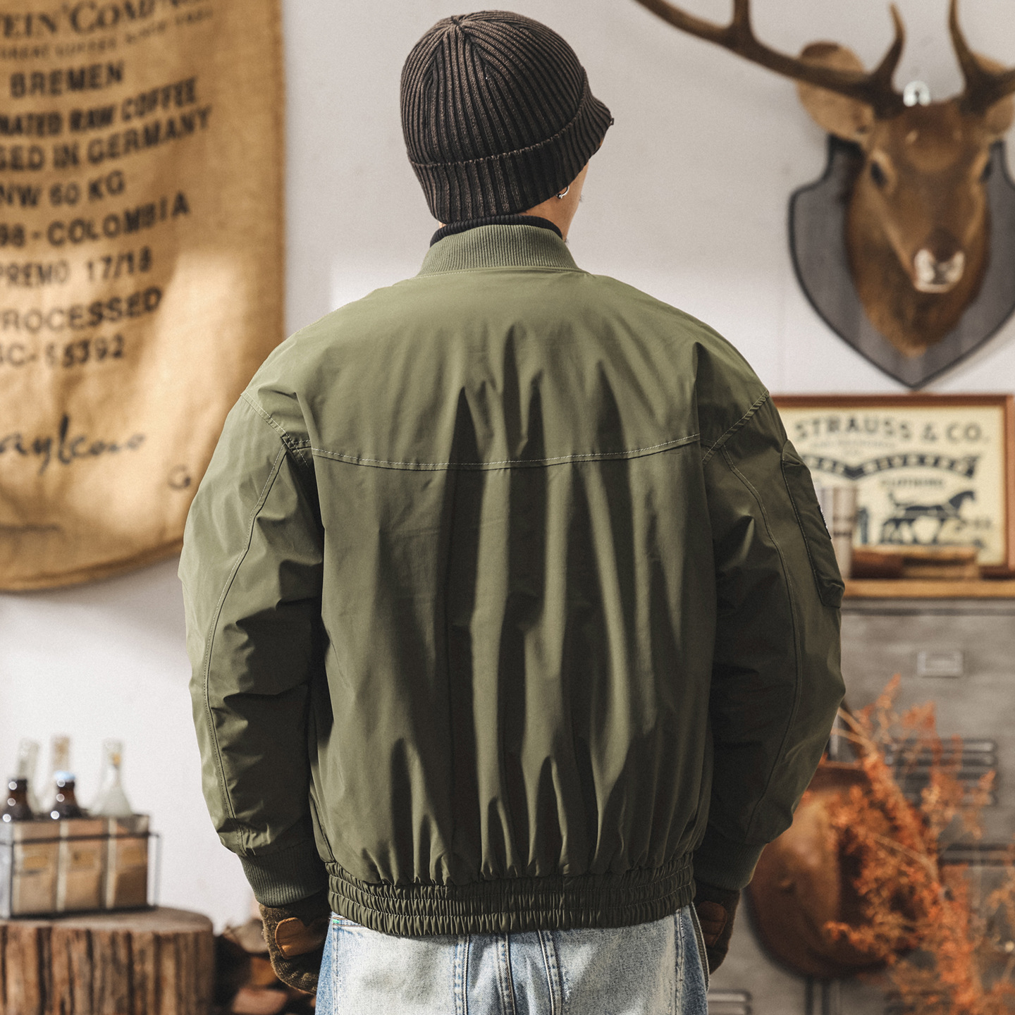 90%純白鴨絨美式飛行夾克工裝羽絨服男款冬季加厚保暖禦寒外套男