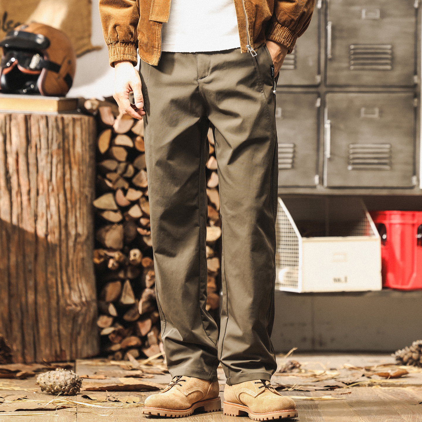 美式復古工裝褲子男春秋直筒2025新款戶外傘兵褲秋季男士休閒長褲