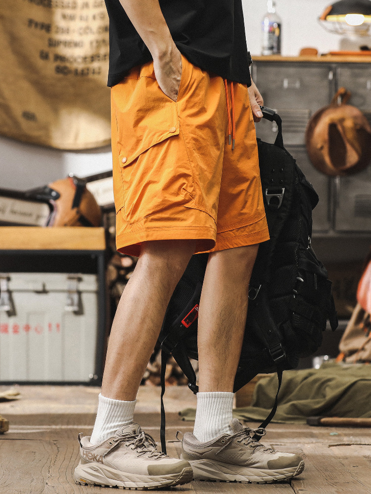 杰雷諾戶外速乾短褲男夏季薄款潮牌潮流寬鬆大碼美式休閒五分褲男