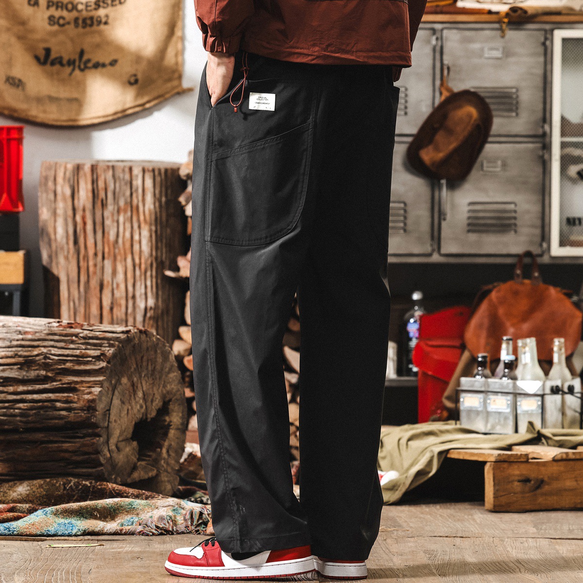 美式復古戶外機能速幹工裝褲子男夏季新款潮牌寬鬆垂感男士休閒褲