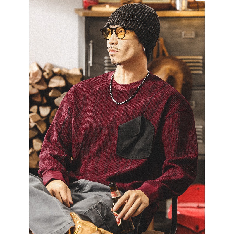 美式復古400g重磅衛衣男春秋新款潮流肌理提花寬鬆大碼男裝秋上衣