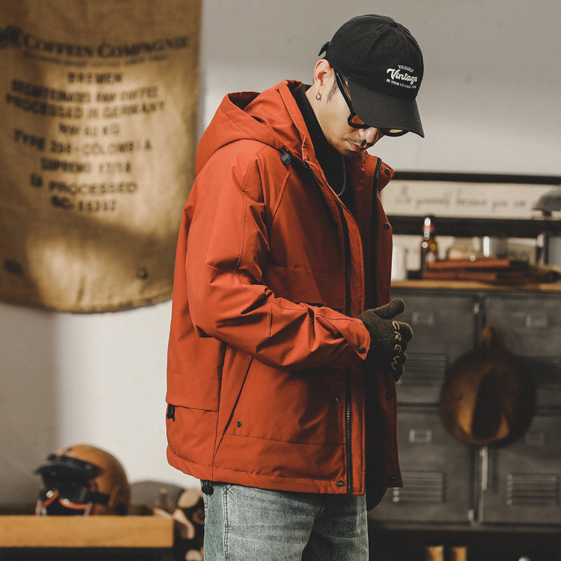 美式工裝夾克男秋冬款戶外衝鋒衣男2023新款冬季加絨加厚男士外套