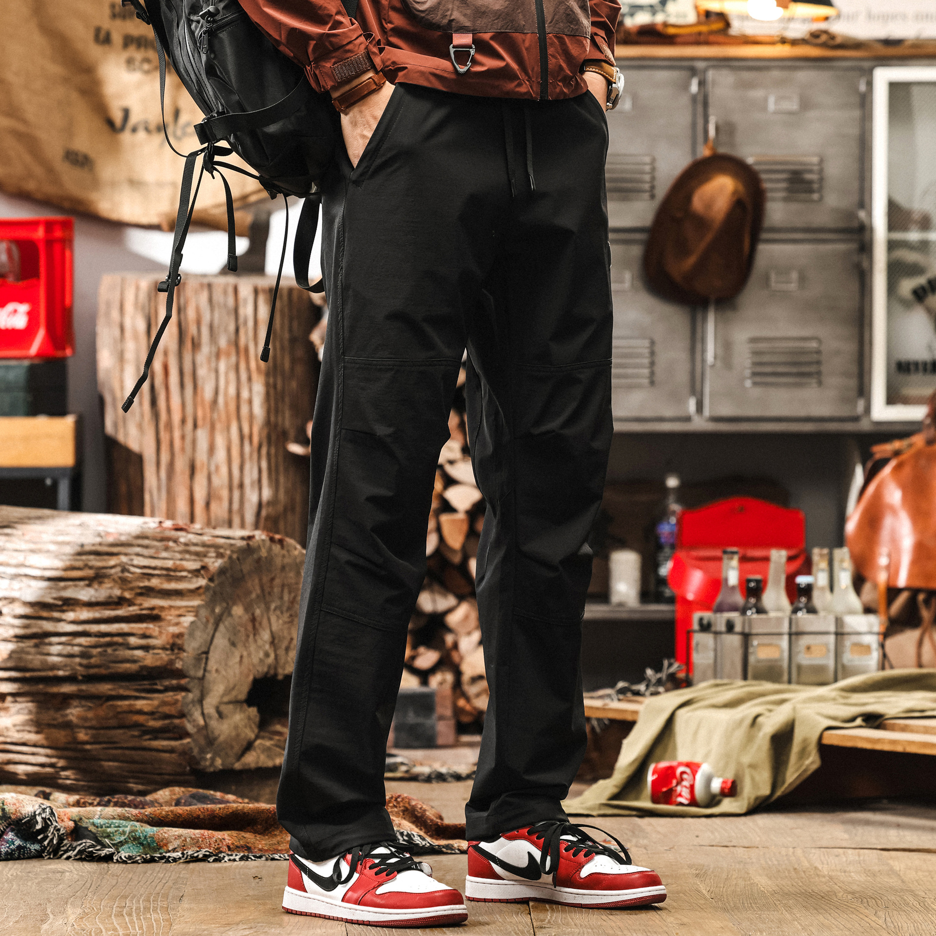 冰絲涼感薄款褲子男夏季速幹長褲戶外徒步彈力通勤直筒褲男休閒褲