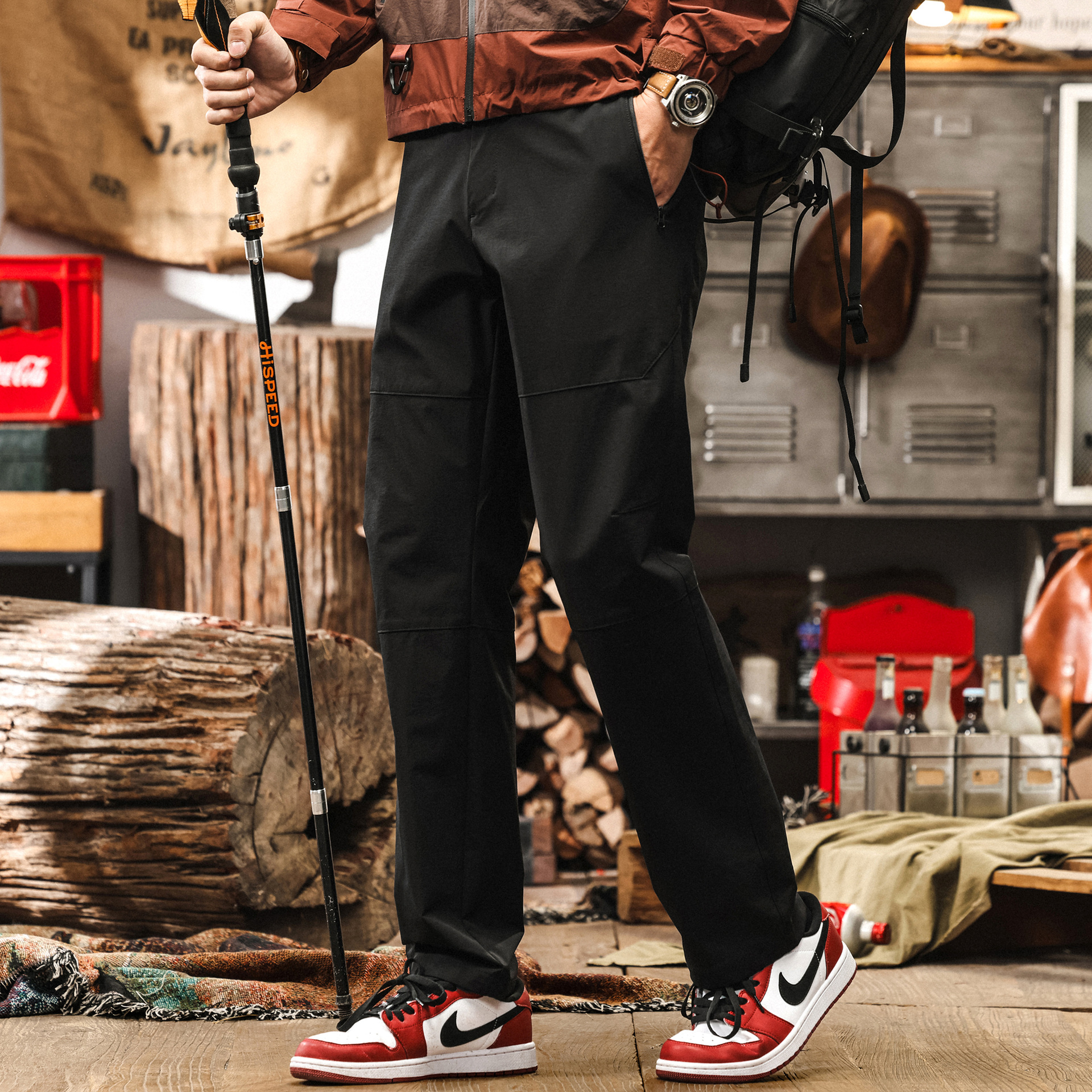 輕量化戶外機能冰絲褲子男夏季薄款城市通勤徒步防水速干休閒長褲