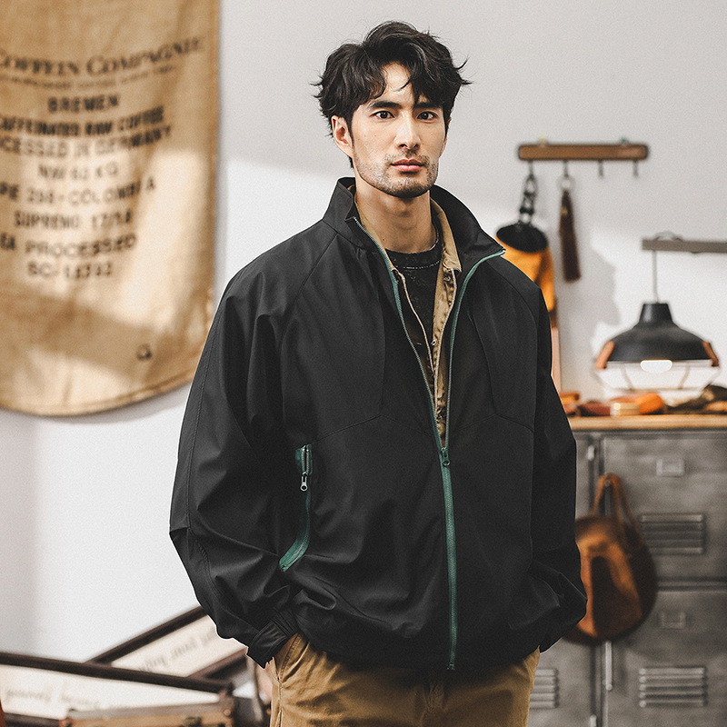 美式戶外機能衝鋒衣外套男春秋季潮牌設計感城市運動風通勤夾克男