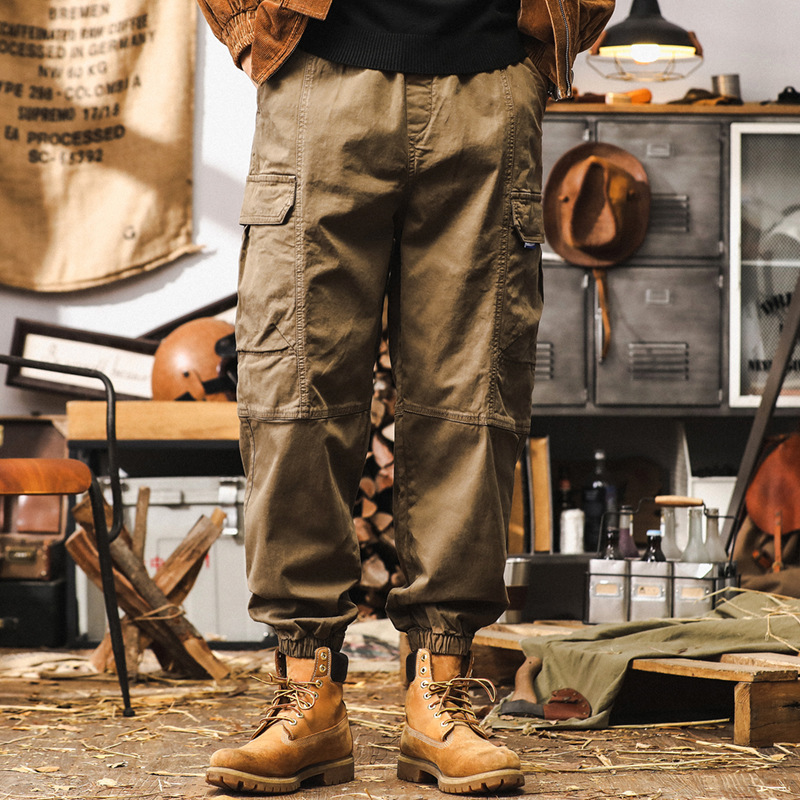 杰雷諾美式復古工裝褲子男款秋季寬鬆直筒男士休閒褲潮牌闊腿男褲