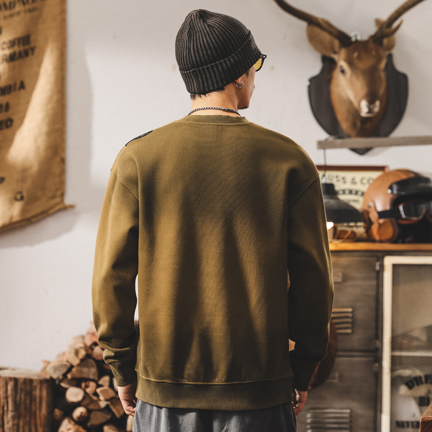 美式復古髒染重磅衛衣男士新款春秋新款潮牌寬鬆大碼長袖上衣男潮