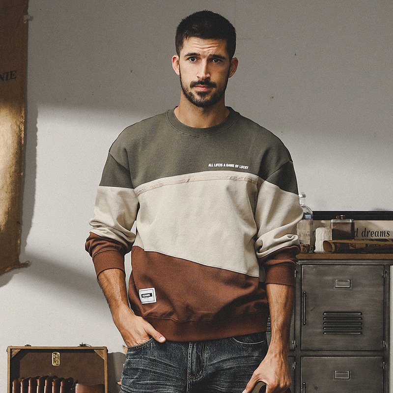 杰雷諾重磅美式加絨衛衣男秋冬款寬鬆潮牌冬季加厚長袖T恤男上衣