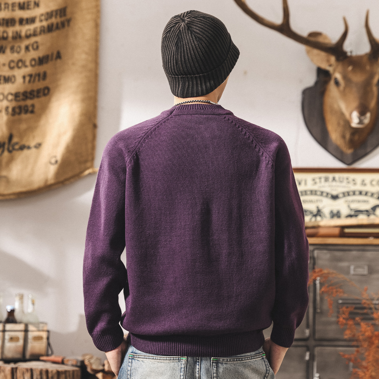 美式復古毛衣男款冬季2025新款保暖簡約基礎針織衫男士內搭毛線衣