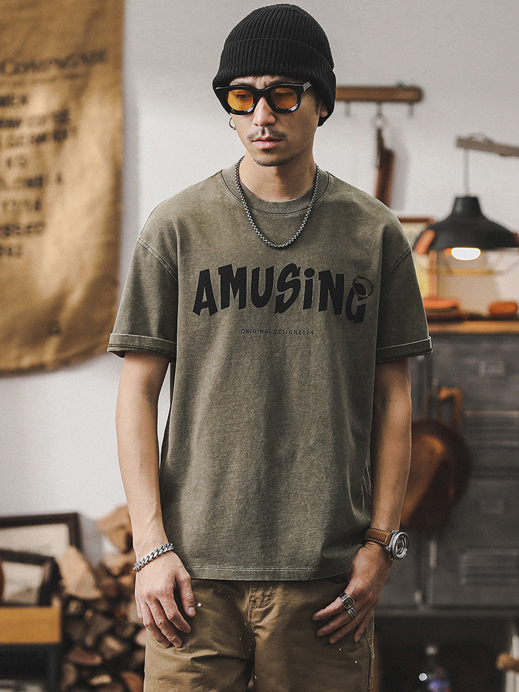 美式230g重磅T恤男2024新款夏季短袖男士潮流復古寬鬆上衣男