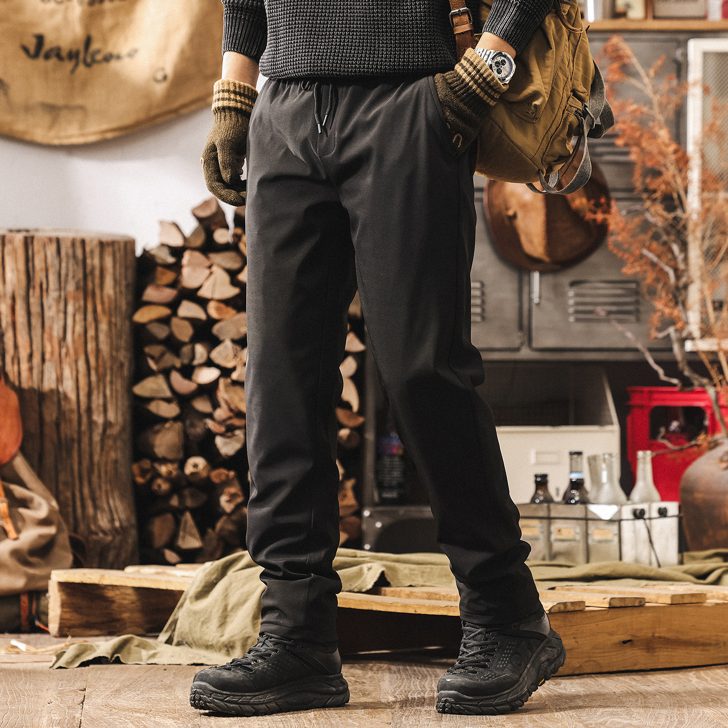 美式戶外90%白鵝絨禦寒羽絨褲男款外穿冬季加厚保暖防水滑雪褲男