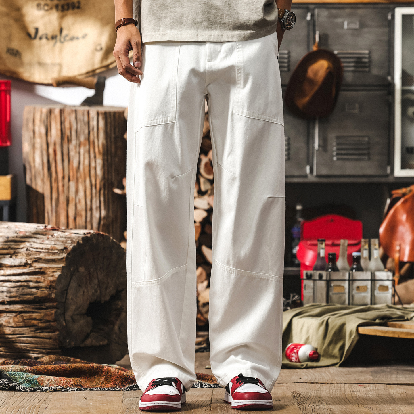 萊賽爾天絲薄款鬆弛感男褲子夏季寬鬆直筒闊腿褲男士垂感休閒長褲