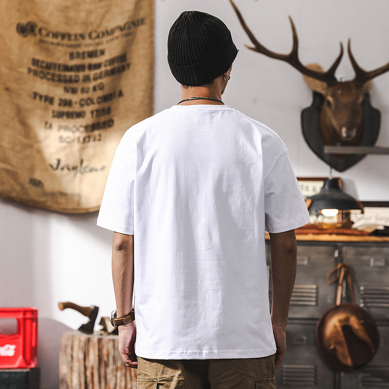 260g重磅印花短袖T恤男2025新款潮牌夏季美式復古潮牌休閒上衣T男