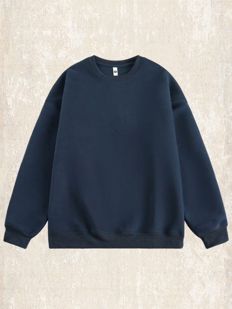 美式重磅圓領衛衣男款秋季潮牌寬鬆酒紅色上衣簡約百搭休閒衣服男