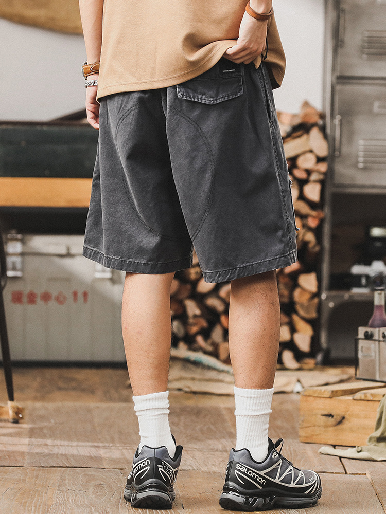 美式潮牌重磅工裝短褲男夏季潮流寬鬆大碼五分褲2024新款休閒褲男