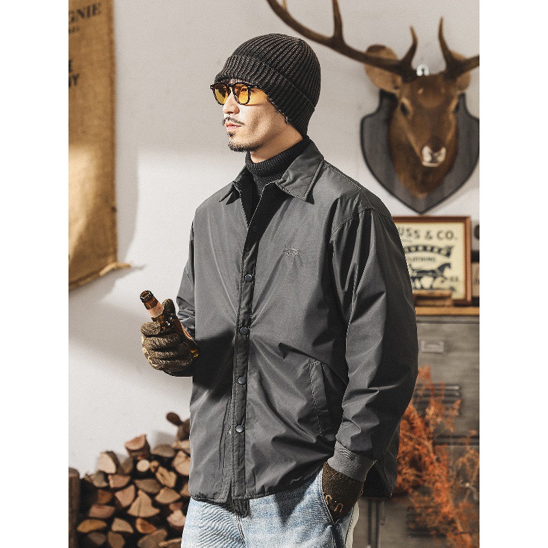 美式復古90%白鴨絨輕薄男士羽絨服冬季新款禦寒保暖襯衫羽絨外套