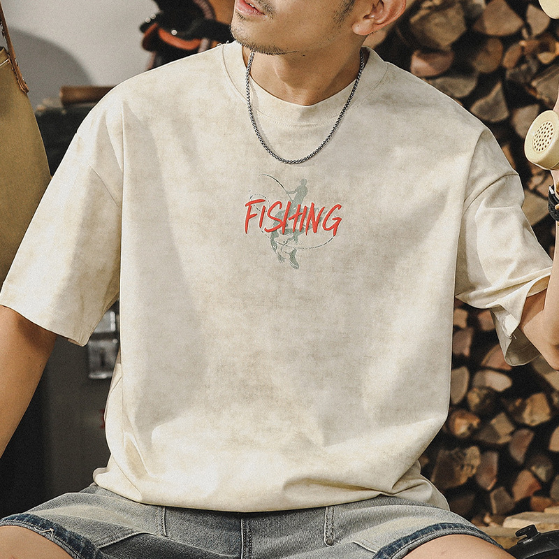 杰雷諾抗皺涼感夏季短袖T恤男士寬鬆上衣潮牌2024新款半袖男體恤