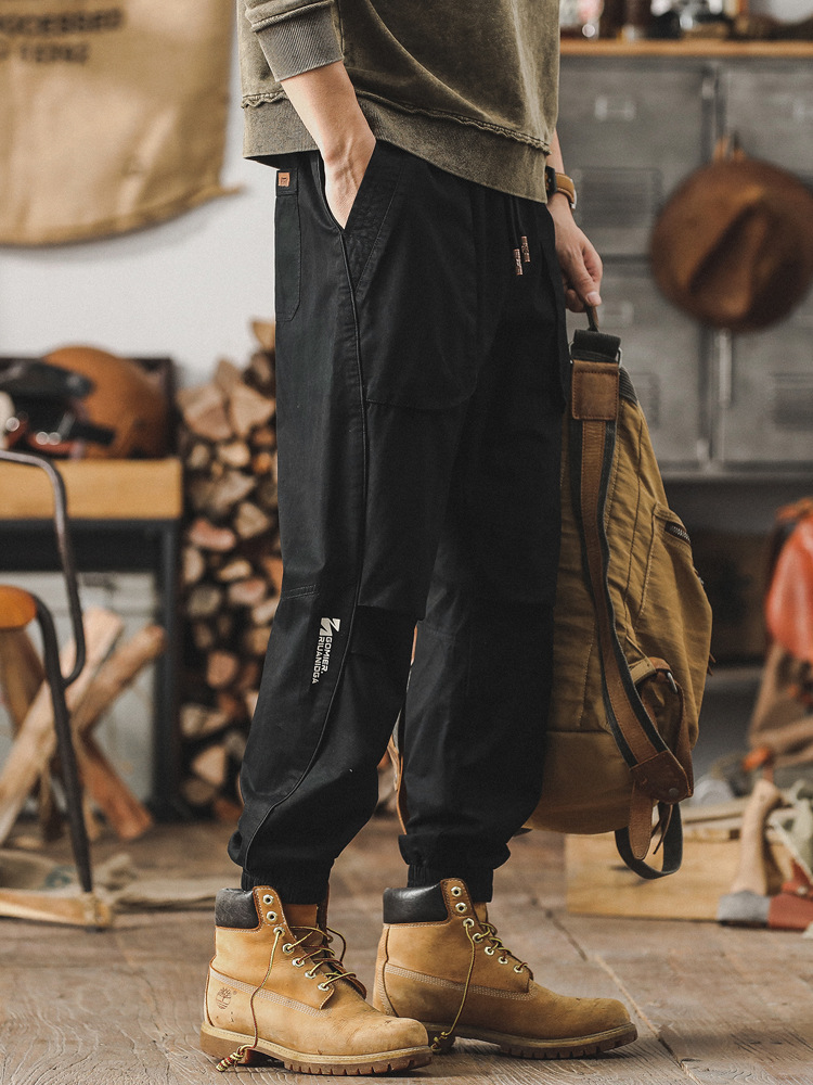 杰雷諾叢林獵裝工裝褲男春秋款寬鬆直筒男士休閒褲潮牌春季束腳褲