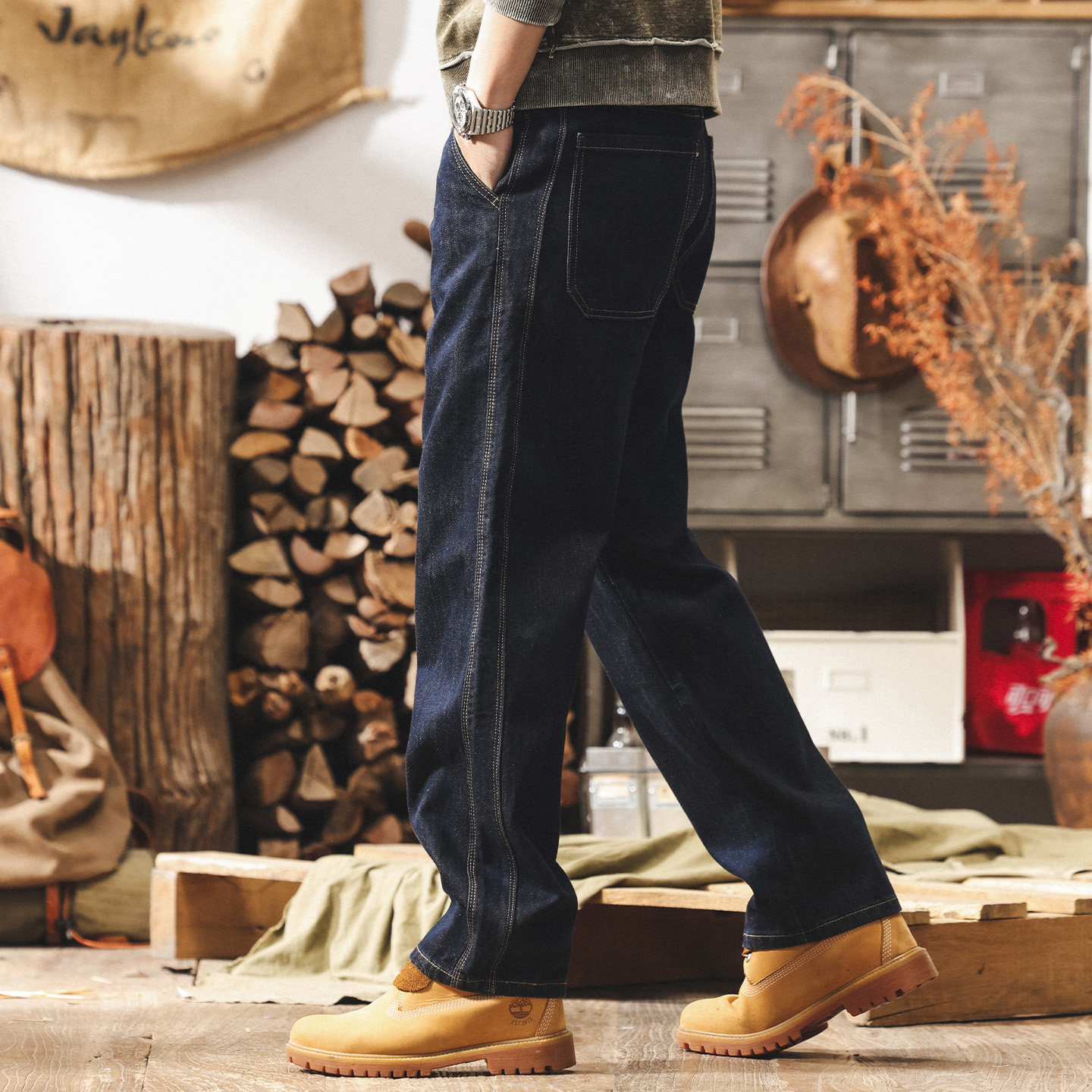 美式復古水洗直筒牛仔褲男2026春季新款潮牌褲子男士寬鬆休閒長褲