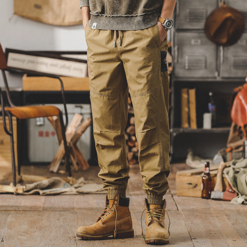春季新款潮牌工裝褲子男春季寬鬆直筒男士休閒褲痞帥潮流束腳褲男