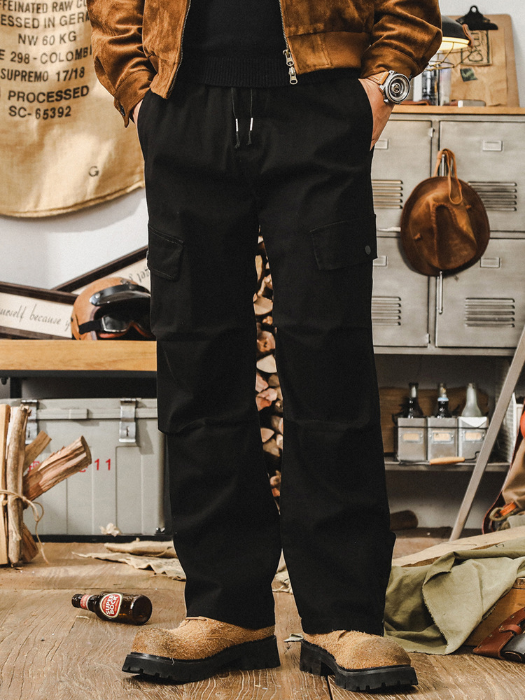傑雷諾美式複古工裝褲子男寬松2024新款休閑長褲潮牌機能傘兵褲男