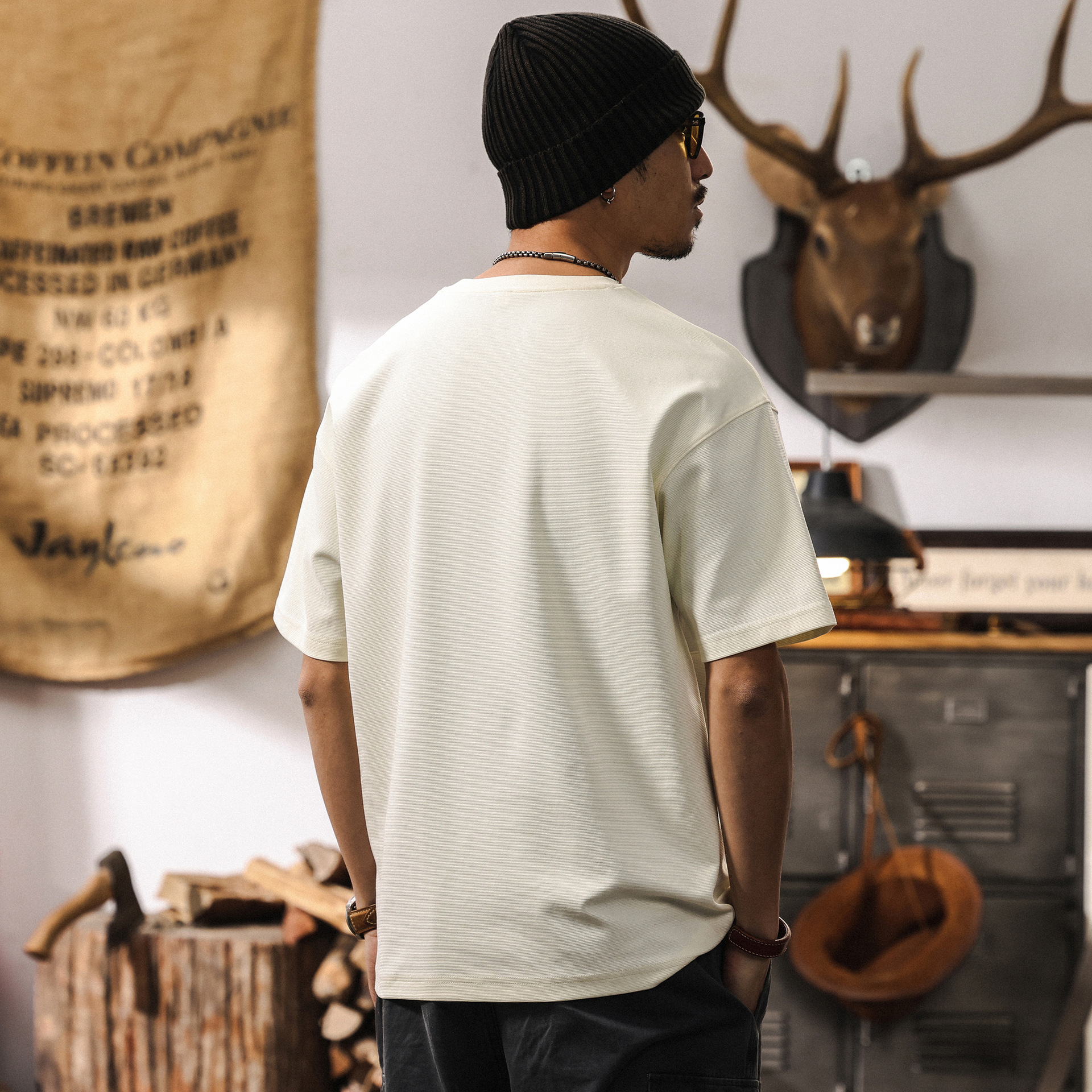 高級感拼接提花涼感T恤男2025新款短袖男夏季時尚潮流設計感上衣