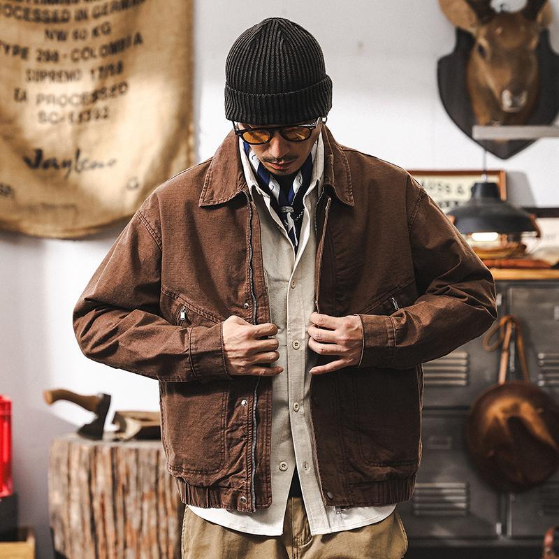 美拉德復古工裝外套男春季2025新款美式潮牌水洗做舊寬鬆男士夾克