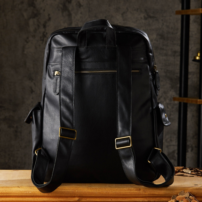 手工真皮男士雙肩包旅行電腦包商務休閒英倫2023新款潮牌牛皮男包